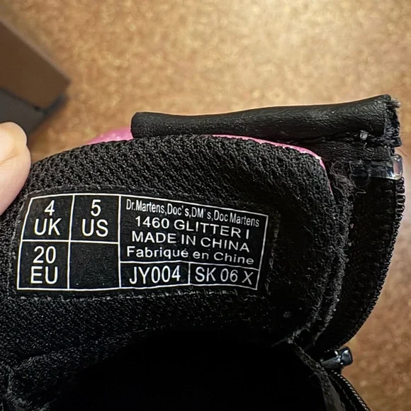 Dr. Martens 1460 Pink Glitter Boots - Picture 7 of 7